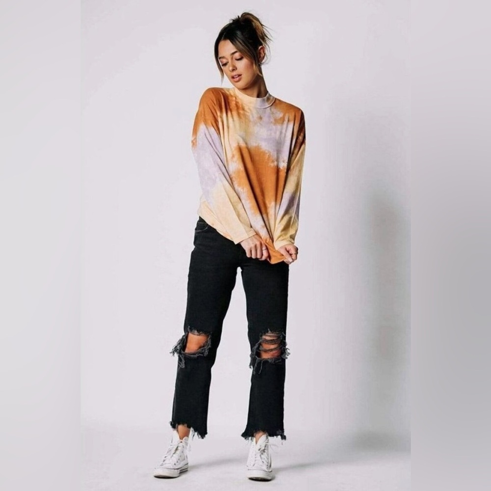 Free People/We The Free - Be Free Tie-Dye Long Sleeve Tee (Oversized) NWT - Picture 4 of 14